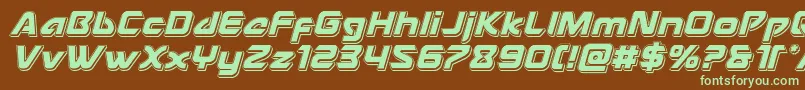 Usangelpunchital-fontti – vihreät fontit ruskealla taustalla
