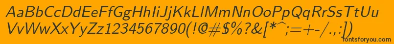 Lmsans10Oblique Font – Black Fonts on Orange Background