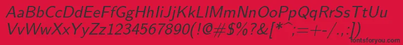 Lmsans10Oblique Font – Black Fonts on Red Background