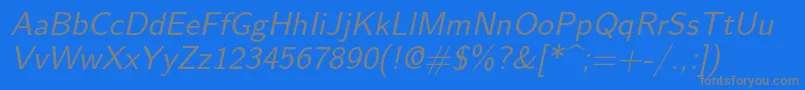 Lmsans10Oblique Font – Gray Fonts on Blue Background