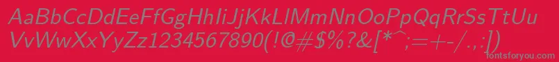 Lmsans10Oblique Font – Gray Fonts on Red Background