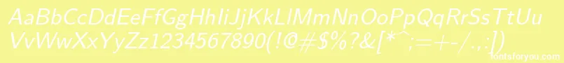 Lmsans10Oblique Font – White Fonts on Yellow Background