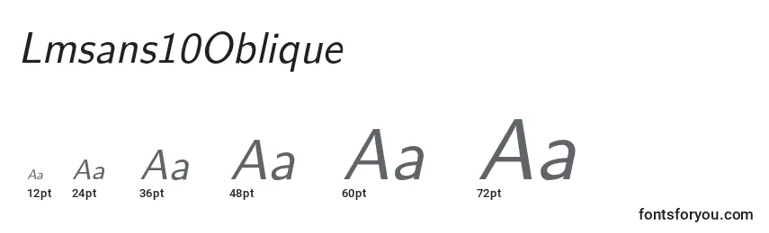 Lmsans10Oblique Font Sizes