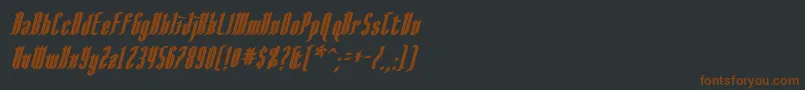 AngloysgarthBoldItalic-fontti – ruskeat fontit mustalla taustalla