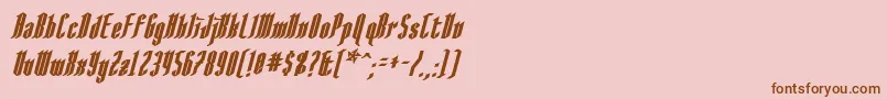 AngloysgarthBoldItalic Font – Brown Fonts on Pink Background