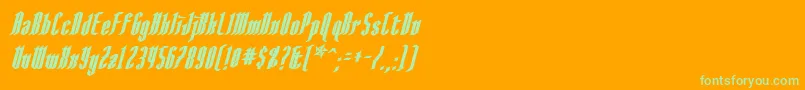 AngloysgarthBoldItalic Font – Green Fonts on Orange Background