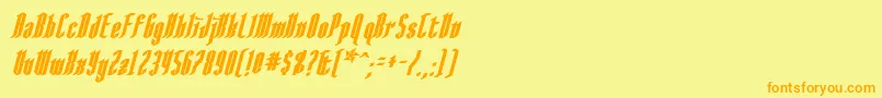 AngloysgarthBoldItalic Font – Orange Fonts on Yellow Background