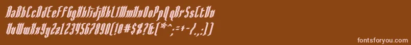 AngloysgarthBoldItalic-Schriftart – Rosa Schriften auf braunem Hintergrund