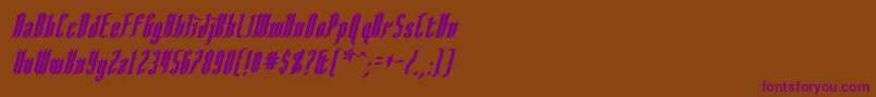 Шрифт AngloysgarthBoldItalic – фиолетовые шрифты на коричневом фоне