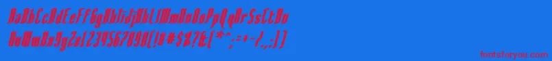 AngloysgarthBoldItalic Font – Red Fonts on Blue Background
