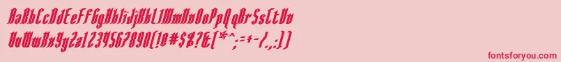 AngloysgarthBoldItalic Font – Red Fonts on Pink Background