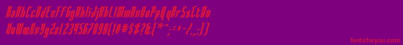 AngloysgarthBoldItalic Font – Red Fonts on Purple Background