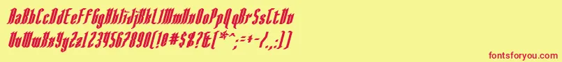 AngloysgarthBoldItalic Font – Red Fonts on Yellow Background
