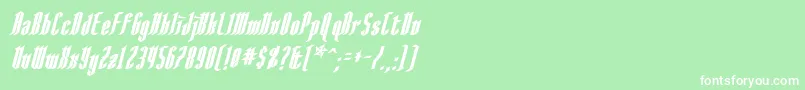 AngloysgarthBoldItalic Font – White Fonts on Green Background