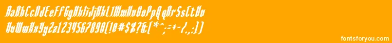 AngloysgarthBoldItalic Font – White Fonts on Orange Background