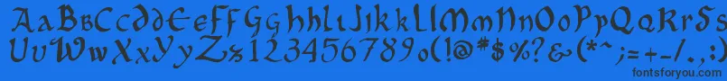 OncialePhf01 Font – Black Fonts on Blue Background