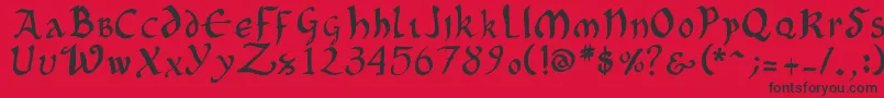OncialePhf01 Font – Black Fonts on Red Background