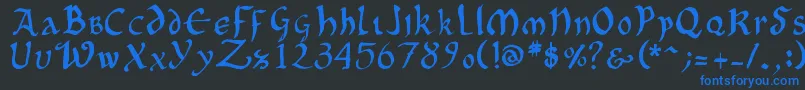 OncialePhf01 Font – Blue Fonts on Black Background