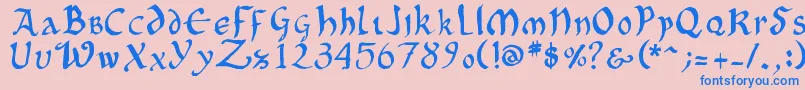 OncialePhf01 Font – Blue Fonts on Pink Background