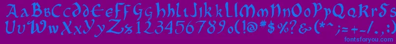 OncialePhf01 Font – Blue Fonts on Purple Background