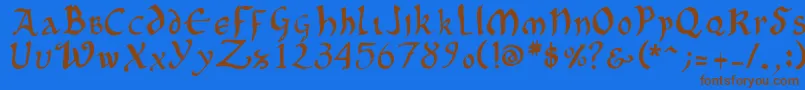 OncialePhf01 Font – Brown Fonts on Blue Background