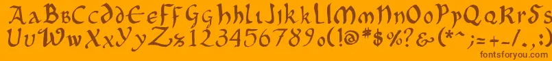 OncialePhf01 Font – Brown Fonts on Orange Background