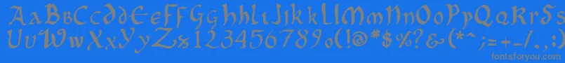 OncialePhf01 Font – Gray Fonts on Blue Background