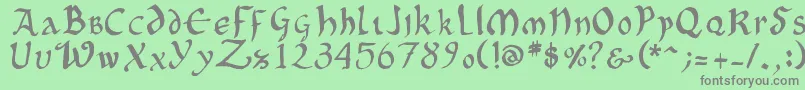 フォントOncialePhf01 – 緑の背景に灰色の文字