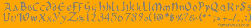 OncialePhf01 Font – Gray Fonts on Orange Background