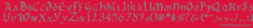 OncialePhf01 Font – Gray Fonts on Red Background