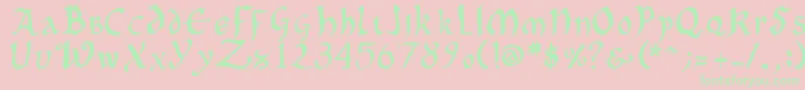 OncialePhf01 Font – Green Fonts on Pink Background