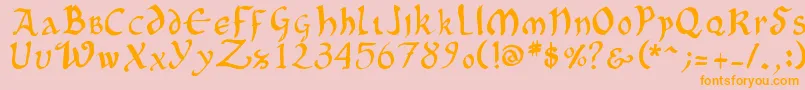 OncialePhf01 Font – Orange Fonts on Pink Background