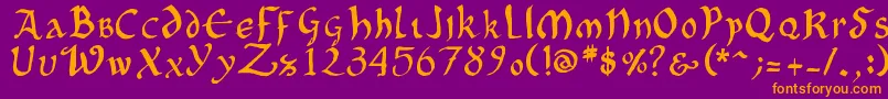 OncialePhf01 Font – Orange Fonts on Purple Background