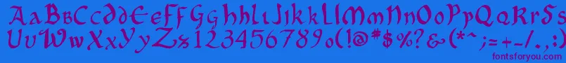 OncialePhf01 Font – Purple Fonts on Blue Background