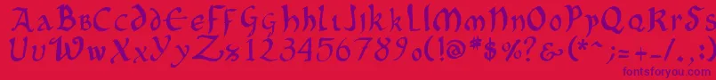 OncialePhf01 Font – Purple Fonts on Red Background