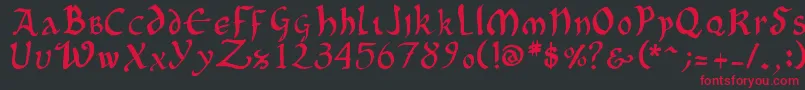OncialePhf01 Font – Red Fonts on Black Background