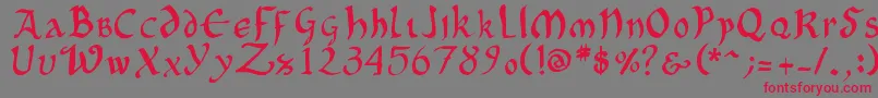 OncialePhf01 Font – Red Fonts on Gray Background