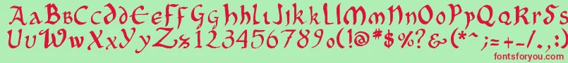 OncialePhf01 Font – Red Fonts on Green Background