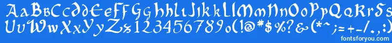 フォントOncialePhf01 – 青い背景に白い文字