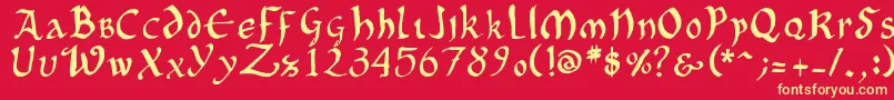 OncialePhf01 Font – Yellow Fonts on Red Background