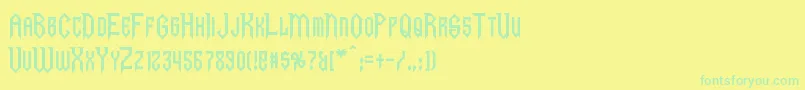 Gargoyles Font – Green Fonts on Yellow Background
