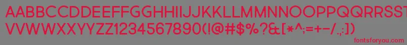 MarketFreshAllCaps-Schriftart – Rote Schriften auf grauem Hintergrund