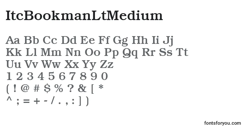 ItcBookmanLtMediumフォント–アルファベット、数字、特殊文字