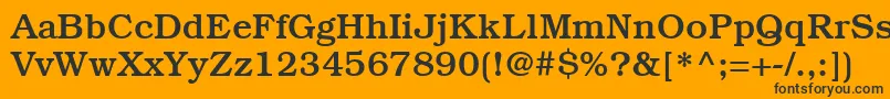 Шрифт ItcBookmanLtMedium – чёрные шрифты на оранжевом фоне