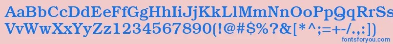 ItcBookmanLtMedium-Schriftart – Blaue Schriften auf rosa Hintergrund