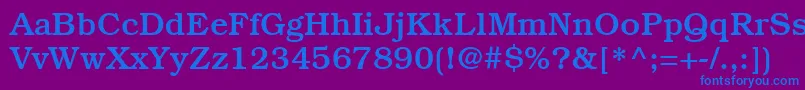 ItcBookmanLtMedium-Schriftart – Blaue Schriften auf violettem Hintergrund