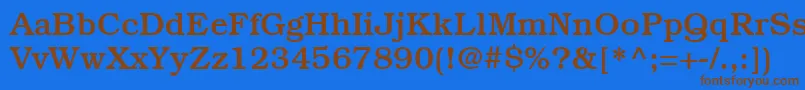 ItcBookmanLtMedium-Schriftart – Braune Schriften auf blauem Hintergrund