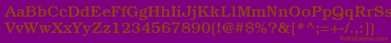 フォントItcBookmanLtMedium – 紫色の背景に茶色のフォント