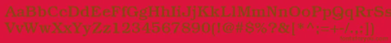 ItcBookmanLtMedium-fontti – ruskeat fontit punaisella taustalla