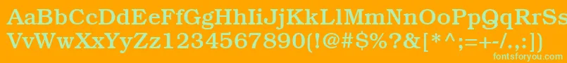 ItcBookmanLtMedium Font – Green Fonts on Orange Background
